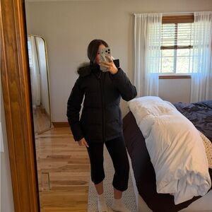 Canada Goose Black Women's Chelsea Parka with Fur-Trim Hood